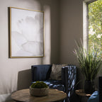 Whisper of Petals – beige and white botanical canvas wall art print by Aspire Prints