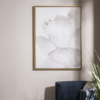 Whisper of Petals – beige and white botanical canvas wall art print by Aspire Prints