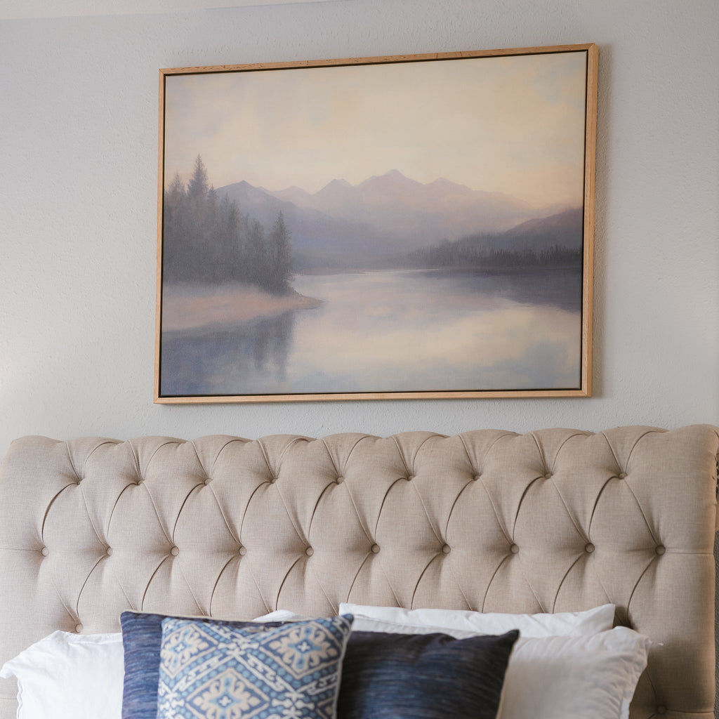 Whispers in the Mist – beige and white vintage canvas wall art print by Aspire Prints