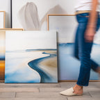 Whispers of the Low Tide – blue coastal canvas wall art print by Aspire Prints