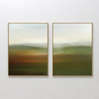 Whispering Meadows Diptych – Set of 2 Canvas Prints set of 2 – green landscape canvas wall art by Aspire Prints
