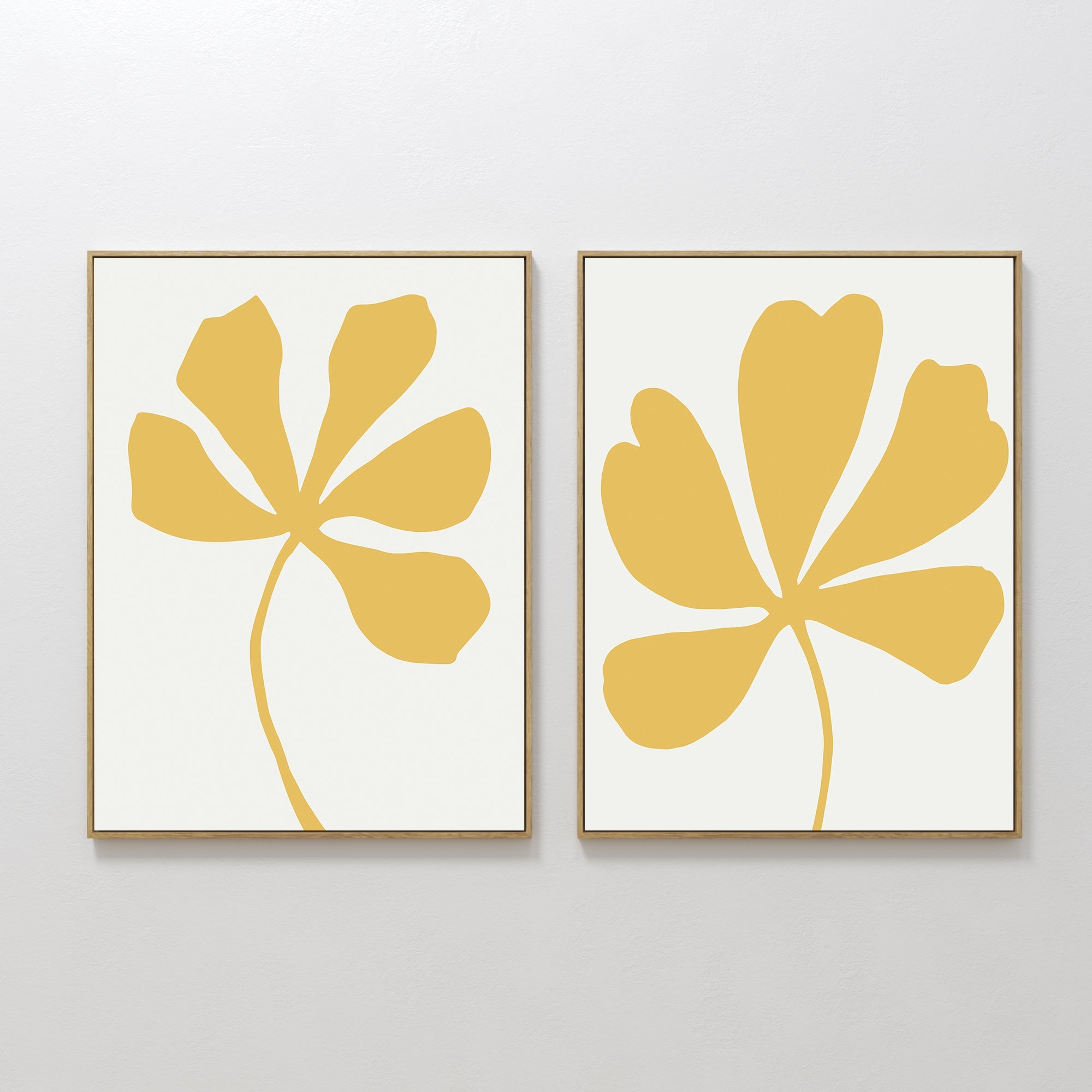 Whispers in Gold – Set of 2 Canvas Prints set of 2 – neutral-toned botanical canvas wall art by Aspire Prints