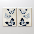 Whisper of Midnight Wings – Set of 2 Canvas Prints set of 2 – blue botanical canvas wall art by Aspire Prints