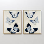 Whisper of Midnight Wings – Set of 2 Canvas Prints set of 2 – blue botanical canvas wall art by Aspire Prints
