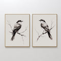 Whispers on Bare Branches – Set of 2 Canvas Prints set of 2 – neutral-toned vintage canvas wall art by Aspire Prints