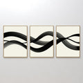 Whispered Strokes Triptych – Set of 3 Canvas Prints set of 3 – black and white abstract canvas wall art by Aspire Prints