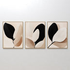 Whispers in Ivory & Ink – Set of 3 Canvas Prints set of 3 – black botanical canvas wall art by Aspire Prints