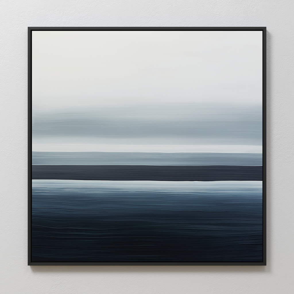 Tide Whisper – blue coastal canvas wall art print by Aspire Prints