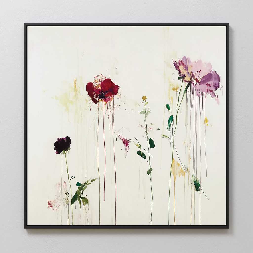 Wildbloom Whispers – blush pink botanical canvas wall art print by Aspire Prints