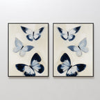 Whisper of Midnight Wings – Set of 2 Canvas Prints set of 2 – blue botanical canvas wall art by Aspire Prints