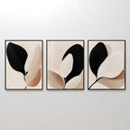 Whispers in Ivory & Ink – Set of 3 Canvas Prints set of 3 – black botanical canvas wall art by Aspire Prints