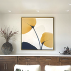 Whispers of Amber – golden yellow botanical canvas wall art print by Aspire Prints