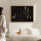 Whispers in Bloom – black botanical canvas wall art print by Aspire Prints