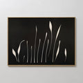 Whispers in Bloom – black botanical canvas wall art print by Aspire Prints