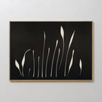 Whispers in Bloom – black botanical canvas wall art print by Aspire Prints