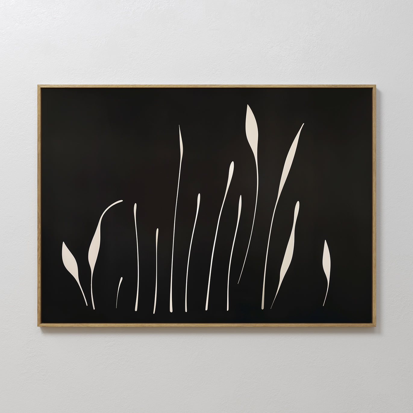Whispers in Bloom – black botanical canvas wall art print by Aspire Prints