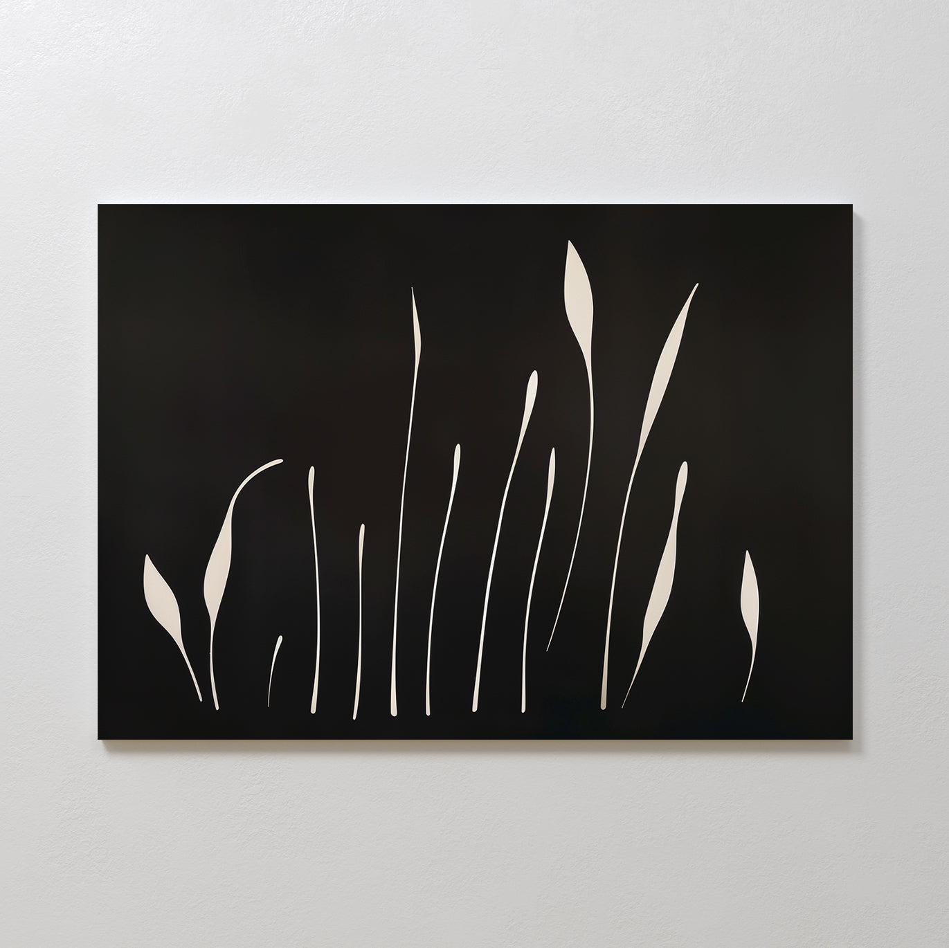 Whispers in Bloom – black botanical canvas wall art print by Aspire Prints