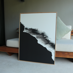 Midnight Tide Whispers – black coastal canvas wall art print by Aspire Prints