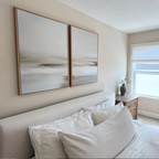 Whispers in Sand & Silence – Set of 2 Canvas Prints set of 2 – beige and white abstract canvas wall art by Aspire Prints