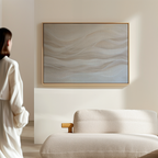 Whispers of Dune – beige and white abstract canvas wall art print by Aspire Prints