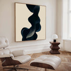 Midnight Tide Whispers – blue abstract canvas wall art print by Aspire Prints