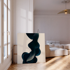 Midnight Tide Whispers – blue abstract canvas wall art print by Aspire Prints