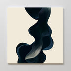 Midnight Tide Whispers – blue abstract canvas wall art print by Aspire Prints