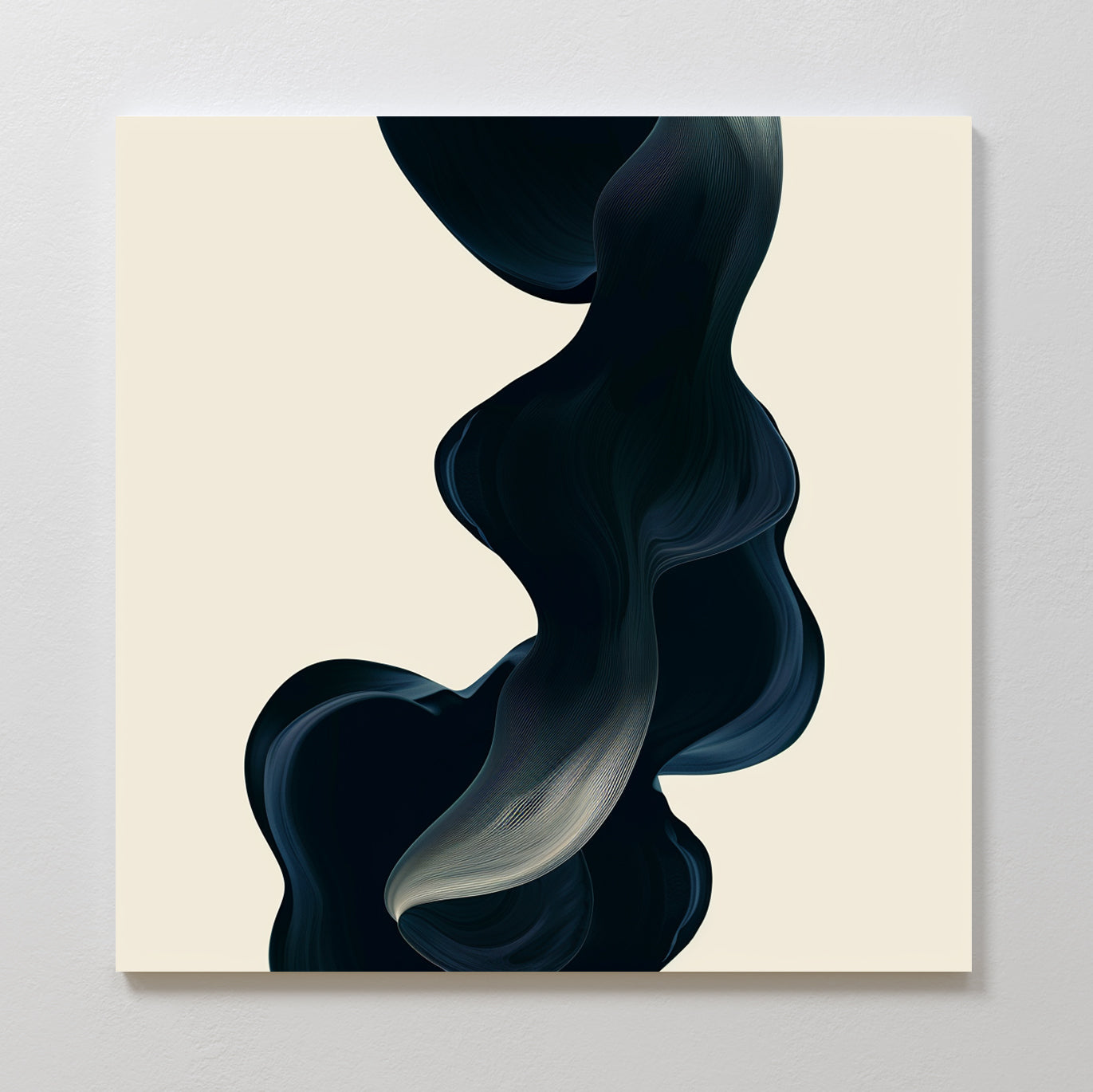 Midnight Tide Whispers – blue abstract canvas wall art print by Aspire Prints