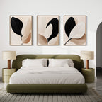 Whispers in Ivory & Ink – Set of 3 Canvas Prints set of 3 – black botanical canvas wall art by Aspire Prints