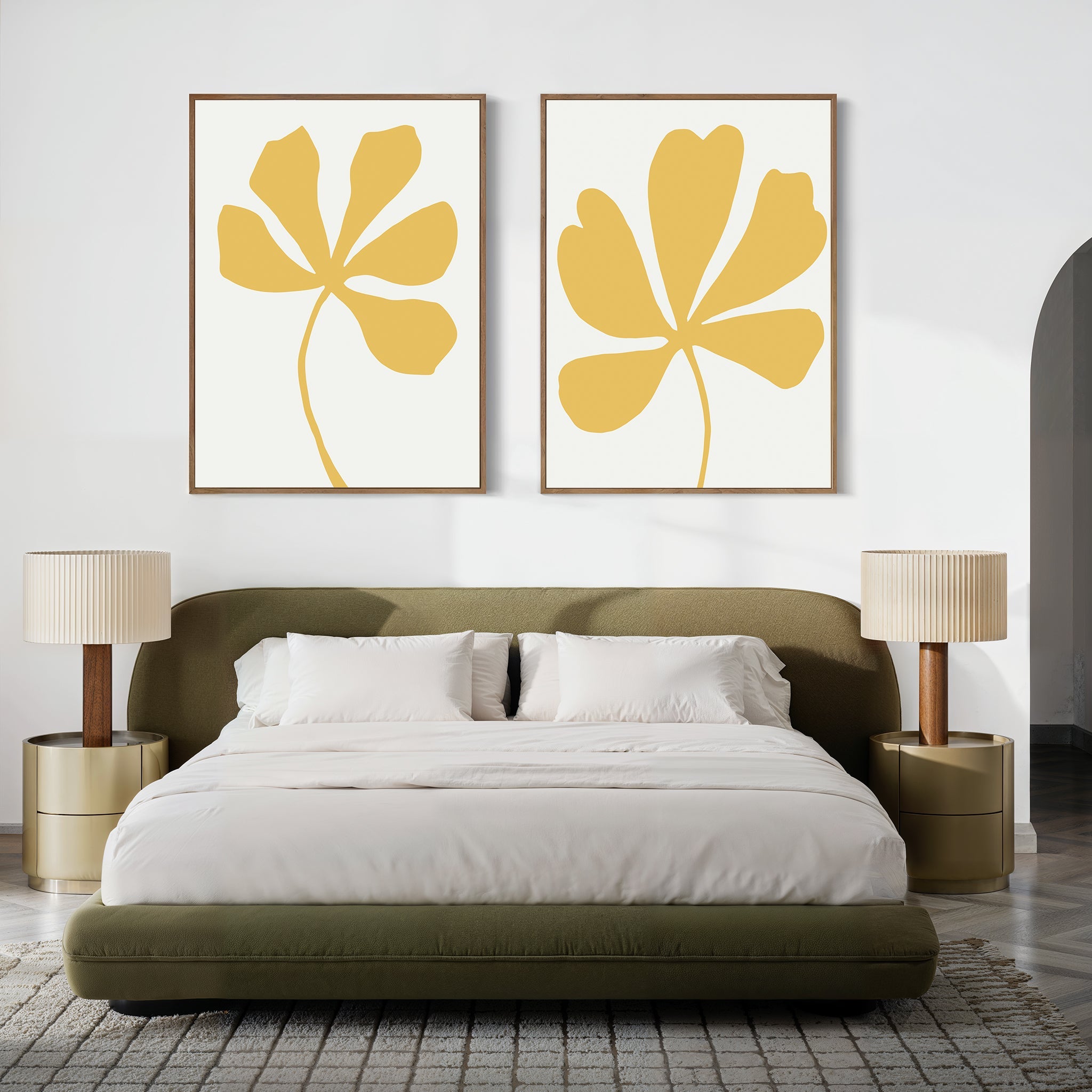 Whispers in Gold – Set of 2 Canvas Prints set of 2 – neutral-toned botanical canvas wall art by Aspire Prints