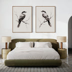 Whispers on Bare Branches – Set of 2 Canvas Prints set of 2 – neutral-toned vintage canvas wall art by Aspire Prints