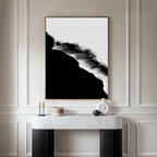 Midnight Tide Whispers – black coastal canvas wall art print by Aspire Prints