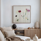 Wildbloom Whispers – blush pink botanical canvas wall art print by Aspire Prints