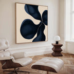 Sapphire Bloom in Stillness – blue botanical canvas wall art print by Aspire Prints