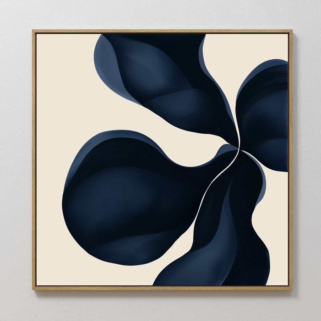 Sapphire Bloom in Stillness – blue botanical canvas wall art print by Aspire Prints