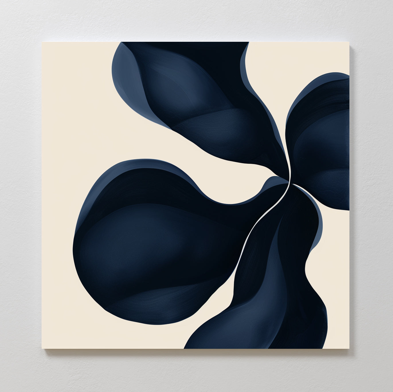 Sapphire Bloom in Stillness – blue botanical canvas wall art print by Aspire Prints