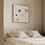 Wildbloom Whispers – blush pink botanical canvas wall art print by Aspire Prints
