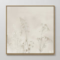 Whispering Petals in Bloom – beige and white botanical canvas wall art print by Aspire Prints