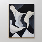 Midnight Tide – black and white abstract canvas wall art print by Aspire Prints
