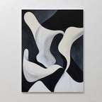 Midnight Tide – black and white abstract canvas wall art print by Aspire Prints