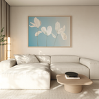 Whispers of Bloom in Twilight – blue botanical canvas wall art print by Aspire Prints