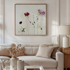 Wildbloom Whispers – blush pink botanical canvas wall art print by Aspire Prints
