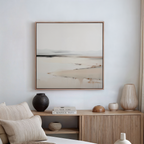 Whispering Hollow – beige and white landscape canvas wall art print by Aspire Prints