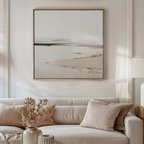 Whispering Hollow – beige and white landscape canvas wall art print by Aspire Prints