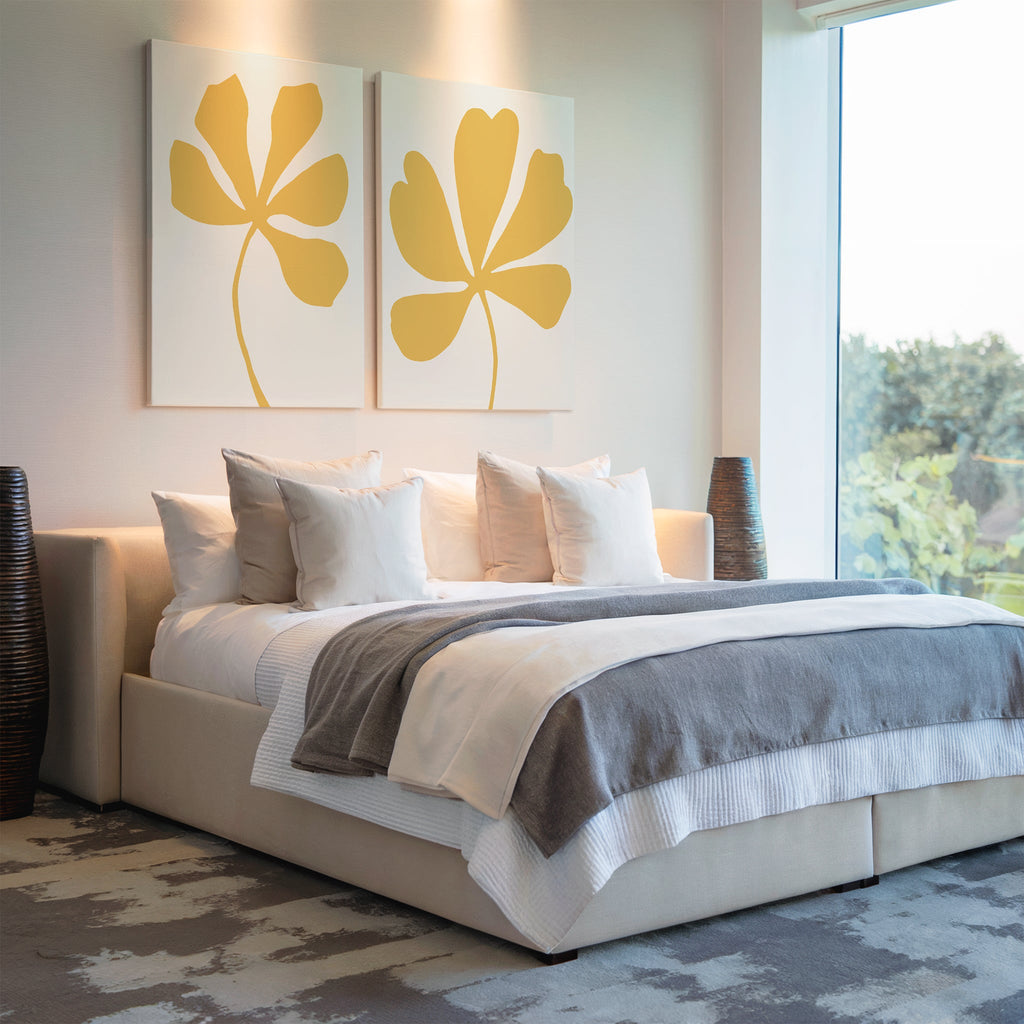 Whispers in Gold – Set of 2 Canvas Prints set of 2 – neutral-toned botanical canvas wall art by Aspire Prints