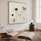 Wildbloom Whispers – blush pink botanical canvas wall art print by Aspire Prints