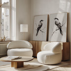 Whispers on Bare Branches – Set of 2 Canvas Prints set of 2 – neutral-toned vintage canvas wall art by Aspire Prints