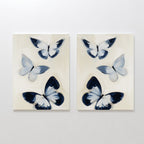 Whisper of Midnight Wings – Set of 2 Canvas Prints set of 2 – blue botanical canvas wall art by Aspire Prints