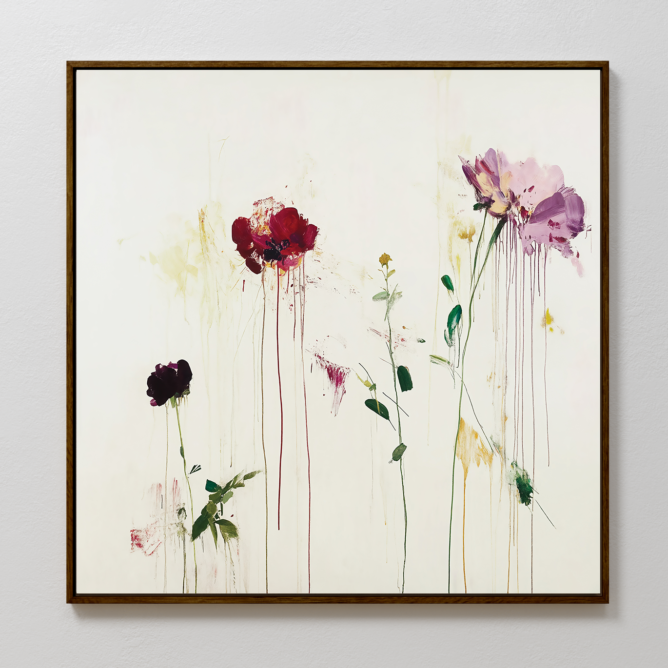 Wildbloom Whispers – blush pink botanical canvas wall art print by Aspire Prints
