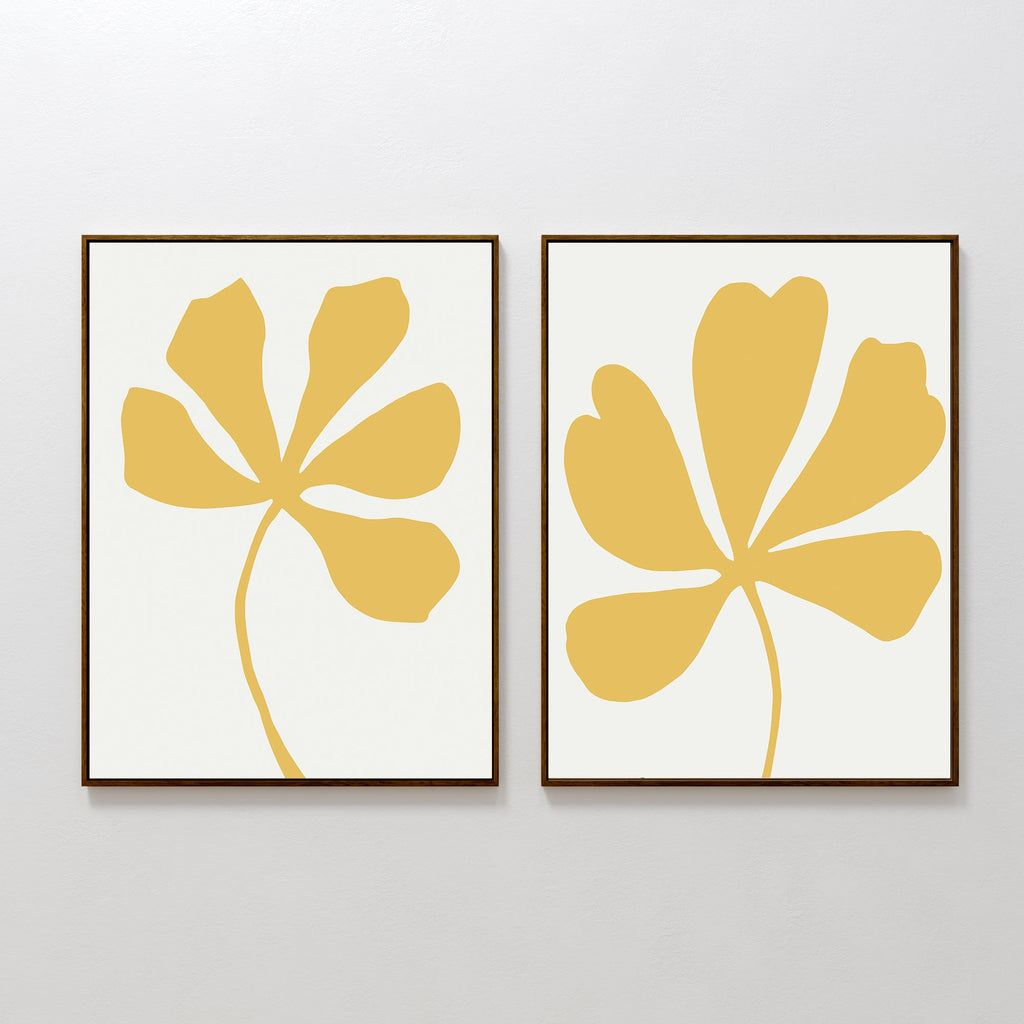Whispers in Gold – Set of 2 Canvas Prints set of 2 – neutral-toned botanical canvas wall art by Aspire Prints